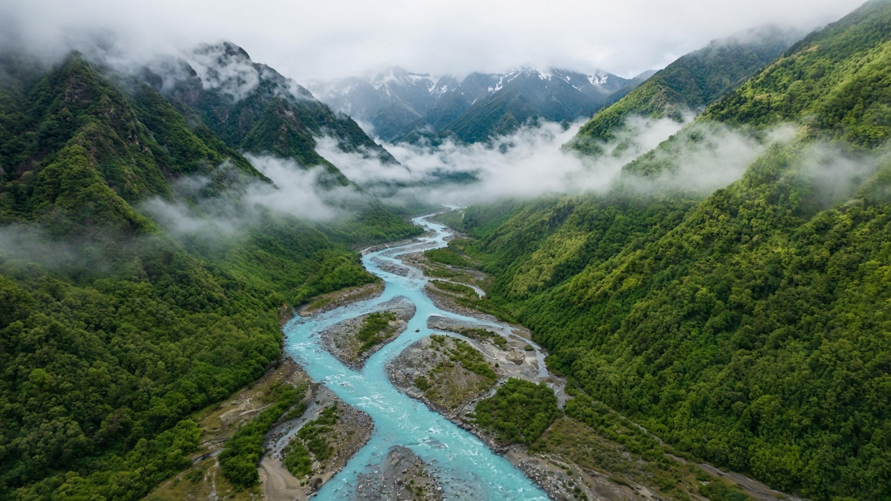Río turquesa entre montañas